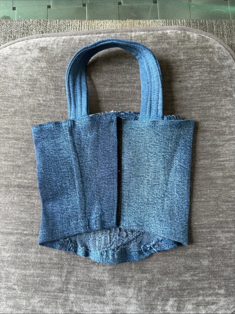 Distressed Blue Denim for Dog Fashionable Walk.
